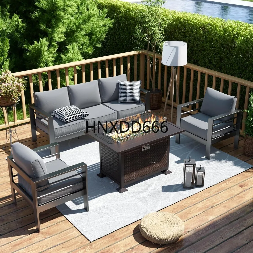 Outdoor Furniture Fire Table - Set Furnitur Teras dengan Meja Api,