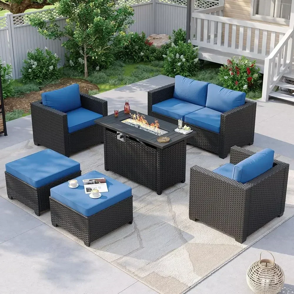 Outdoor Furniture Fire Table - Set Furnitur Teras Luar Ruangan 6