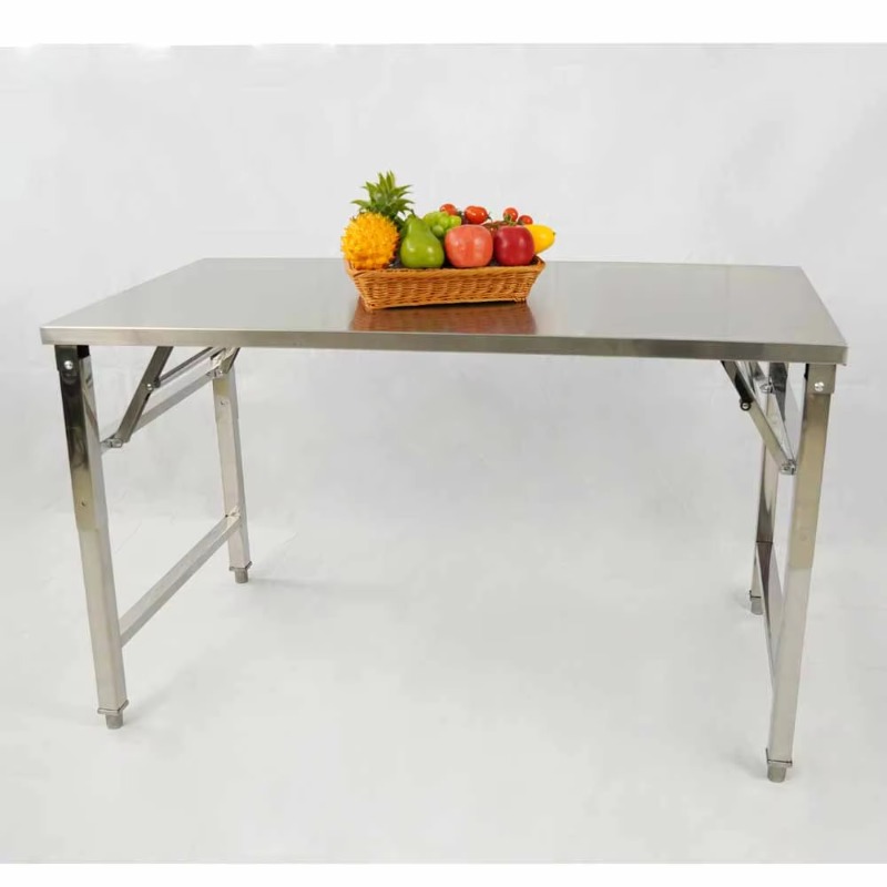 Outdoor Furniture Easy To Clean - Meja Makan Lipat Stainless Steel Portabel