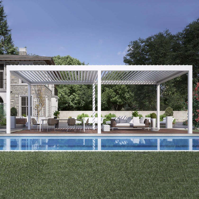 Outdoor Furniture Metal - Paviliun Kolam Renang Aluminium Anodized, Pelindung
