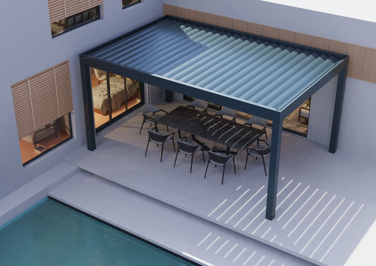 Outdoor Furniture Metal - Paviliun Aluminium Alloy Persegi Panjang Terjangkau
