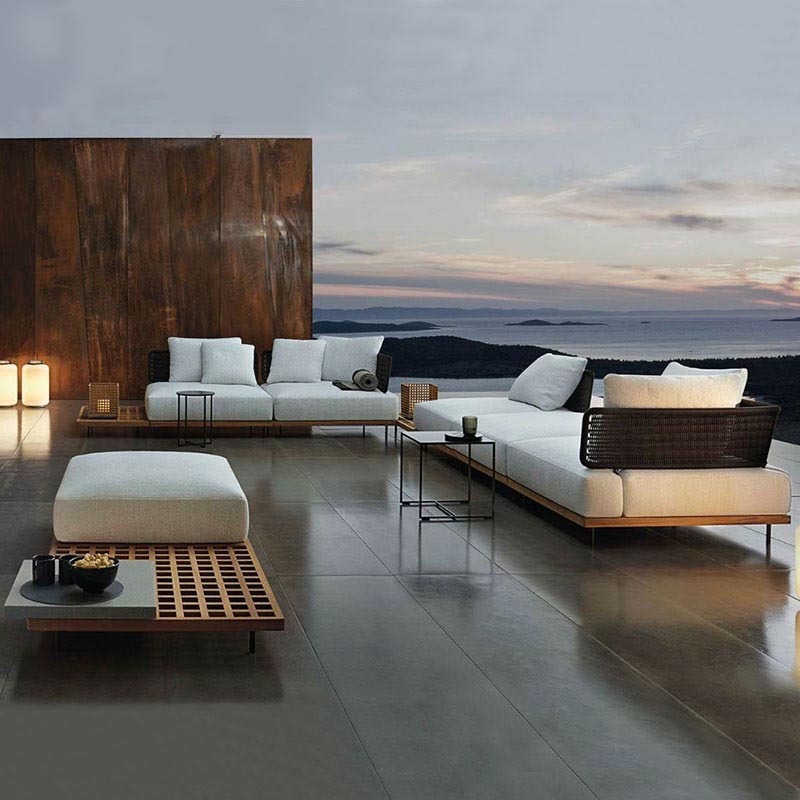 Outdoor Furniture Teak - Sofa Luar Ruangan Patio Villa Teras
