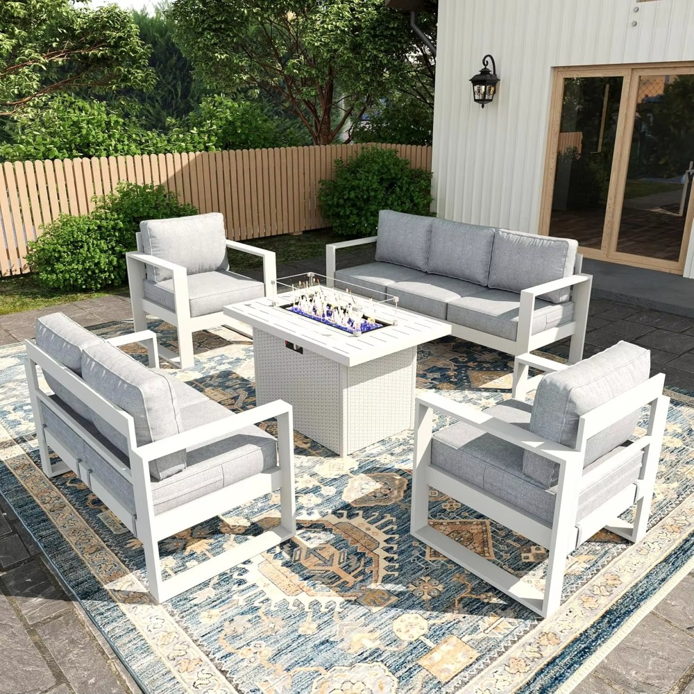 Outdoor Furniture Fire Table - Set Kursi Teras Furnitur Balkon Perakitan