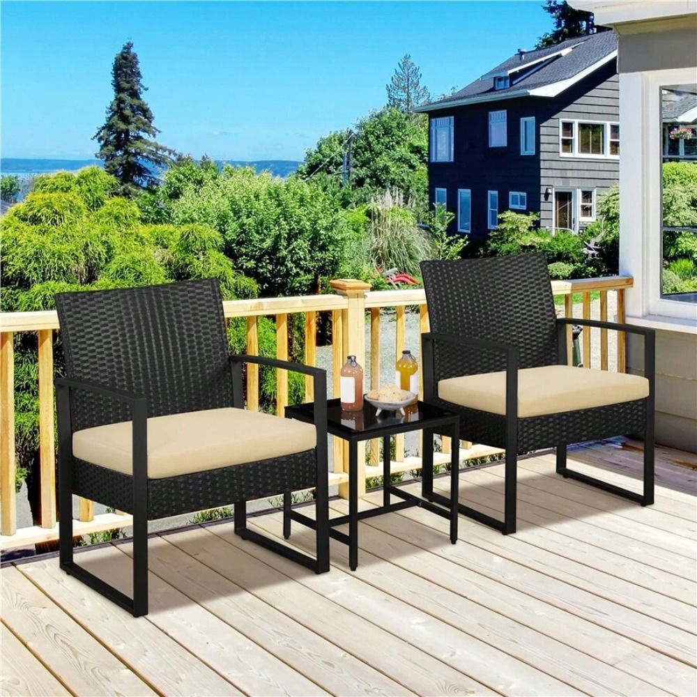 Outdoor Furniture Table And Chairs - Set Furnitur Rotan Luar Ruangan 3