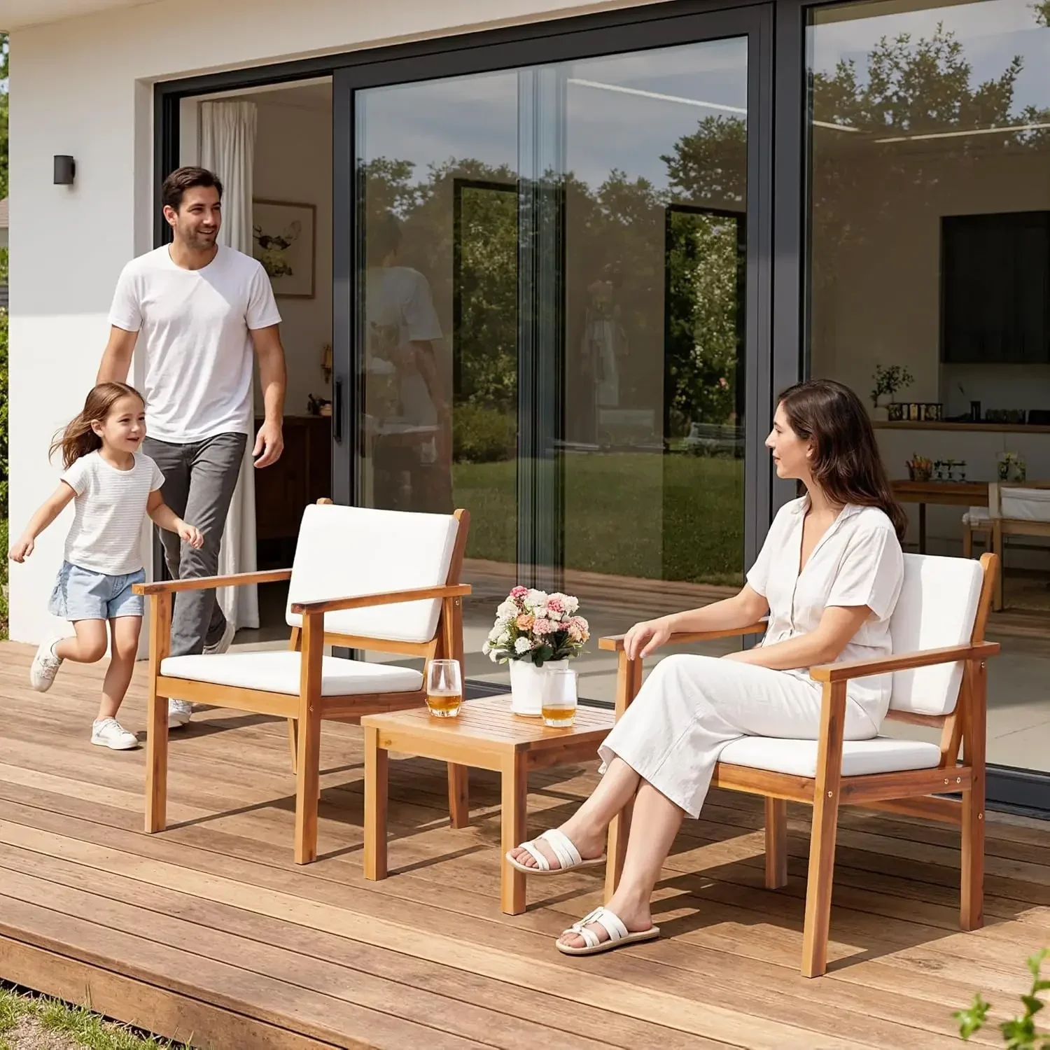 Kursi Teras 3 Buah Set Furnitu - Outdoor Furniture Table And Chairs ulasan dan harga