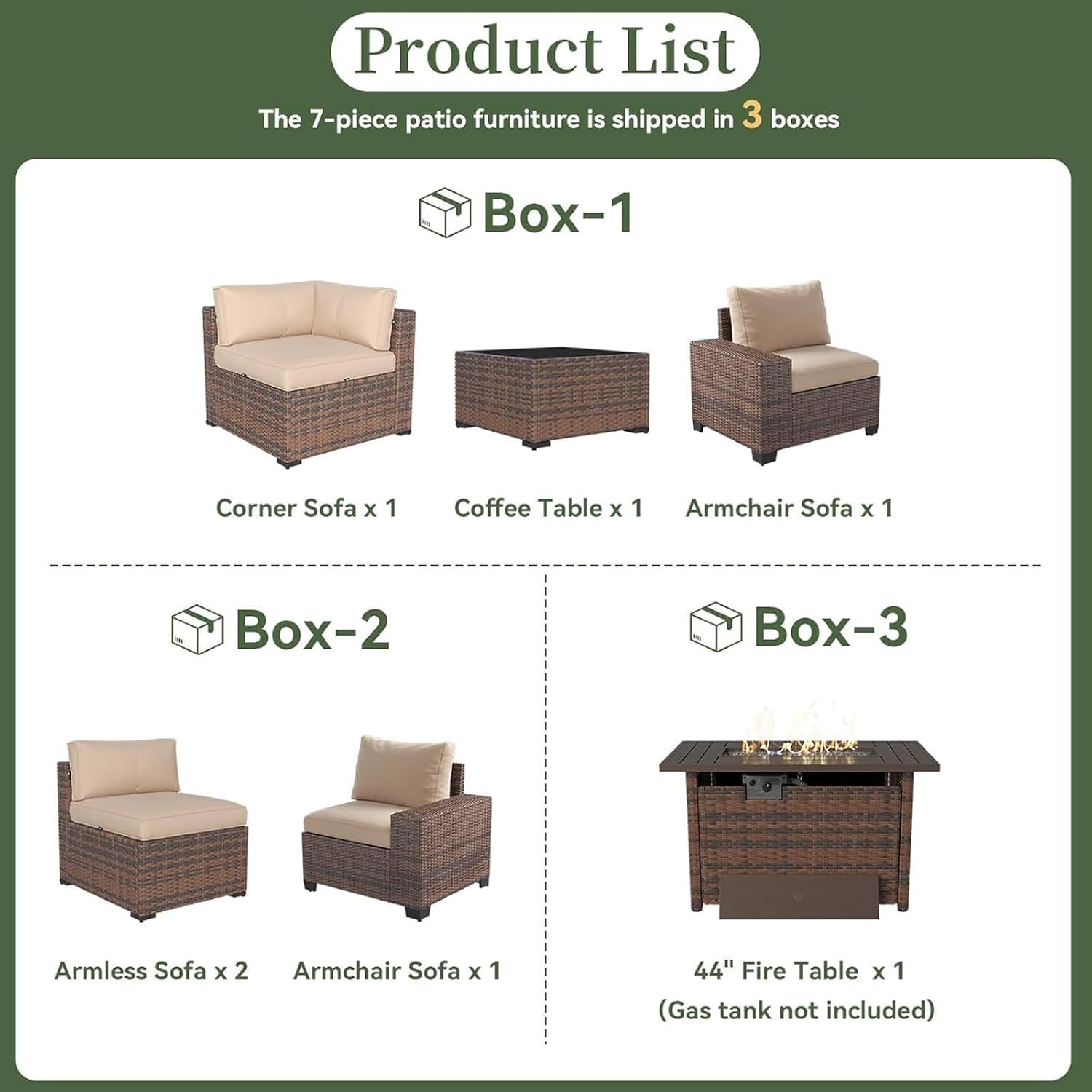 Set Furnitur Teras 7 Bagian de - Outdoor Furniture Fire Table ulasan dan harga