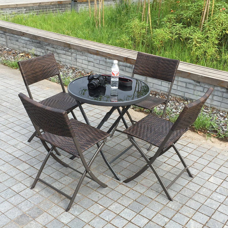 Set Meja dan Kursi Rotan Lipat - Outdoor Furniture Table And Chairs ulasan dan harga