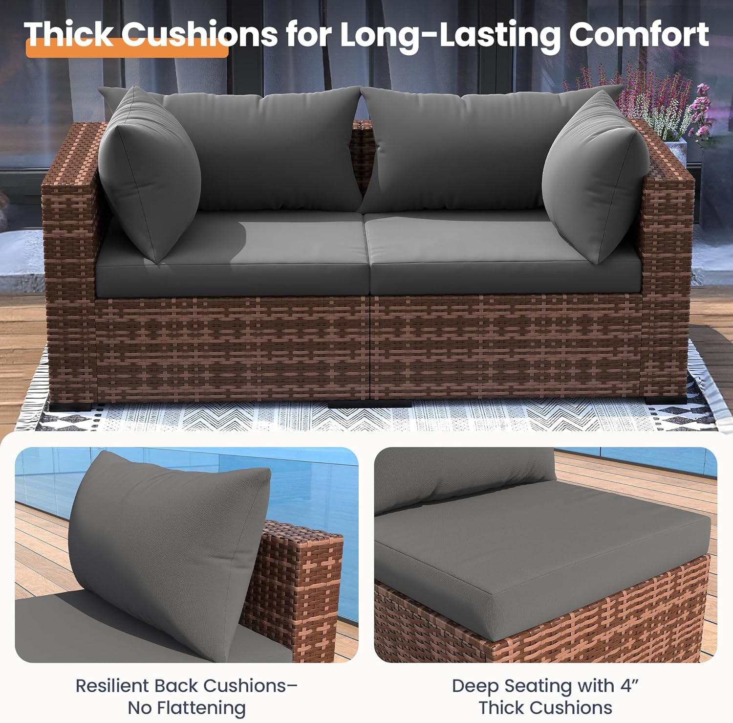 Set Sofa Seksional Luar Ruanga - Outdoor Furniture Fire Table ulasan dan harga