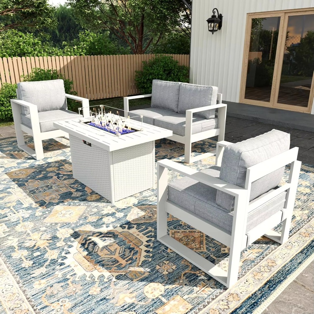 Set Kursi Teras Furnitur Balko - Outdoor Furniture Fire Table ulasan dan harga
