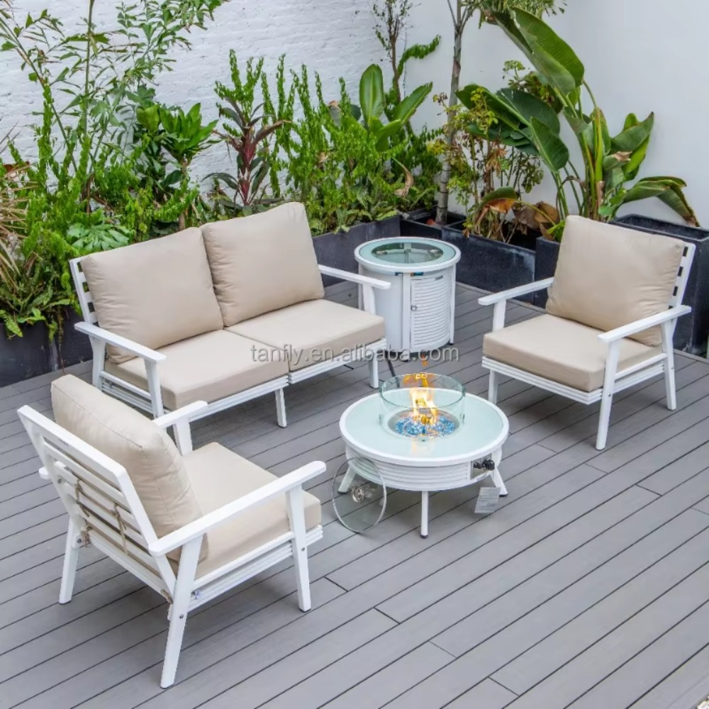Set Furnitur Taman Modern Alum - Outdoor Furniture Fire Table ulasan dan harga
