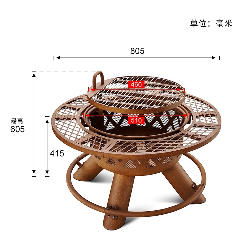 Set Pemanggang Barbekyu & Pera - Outdoor Furniture Fire Table ulasan dan harga
