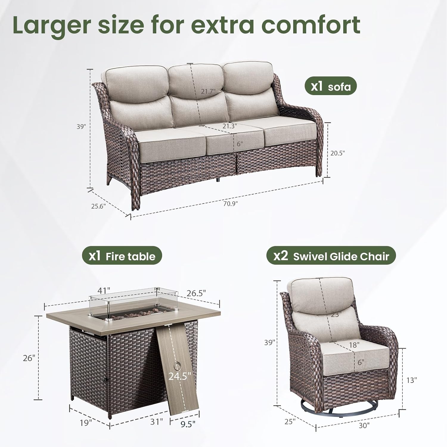 Set Perabot Teras Mewah dengan - Outdoor Furniture Fire Table ulasan dan harga