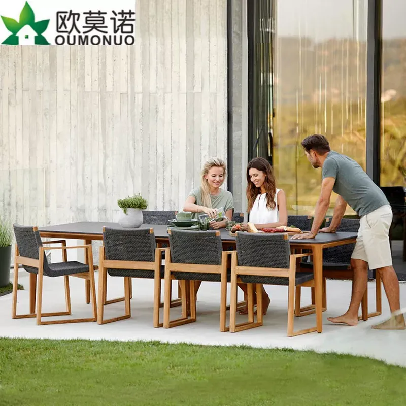 Set Meja Makan Rotan Teak Outd - Outdoor Furniture Teak ulasan dan harga
